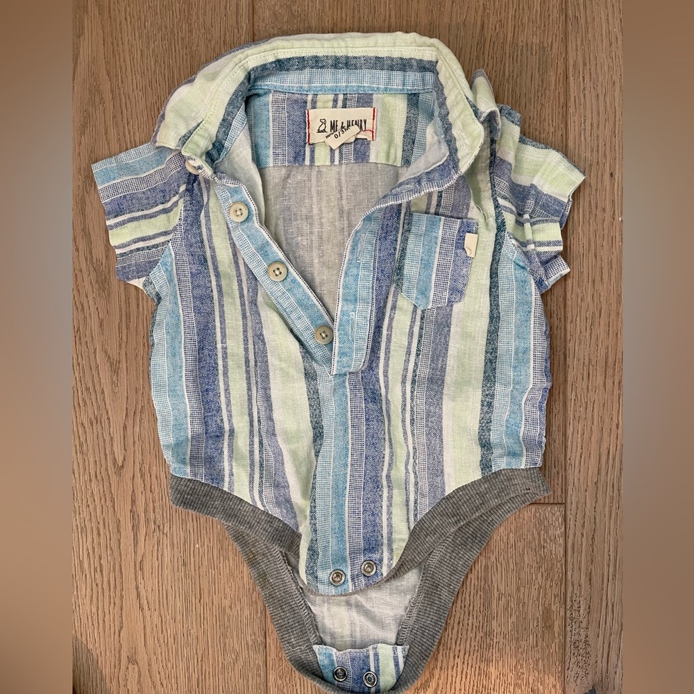 Me&Henry striped collared one piece 0-3 mo used